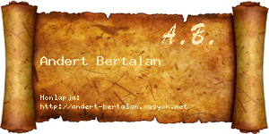 Andert Bertalan névjegykártya